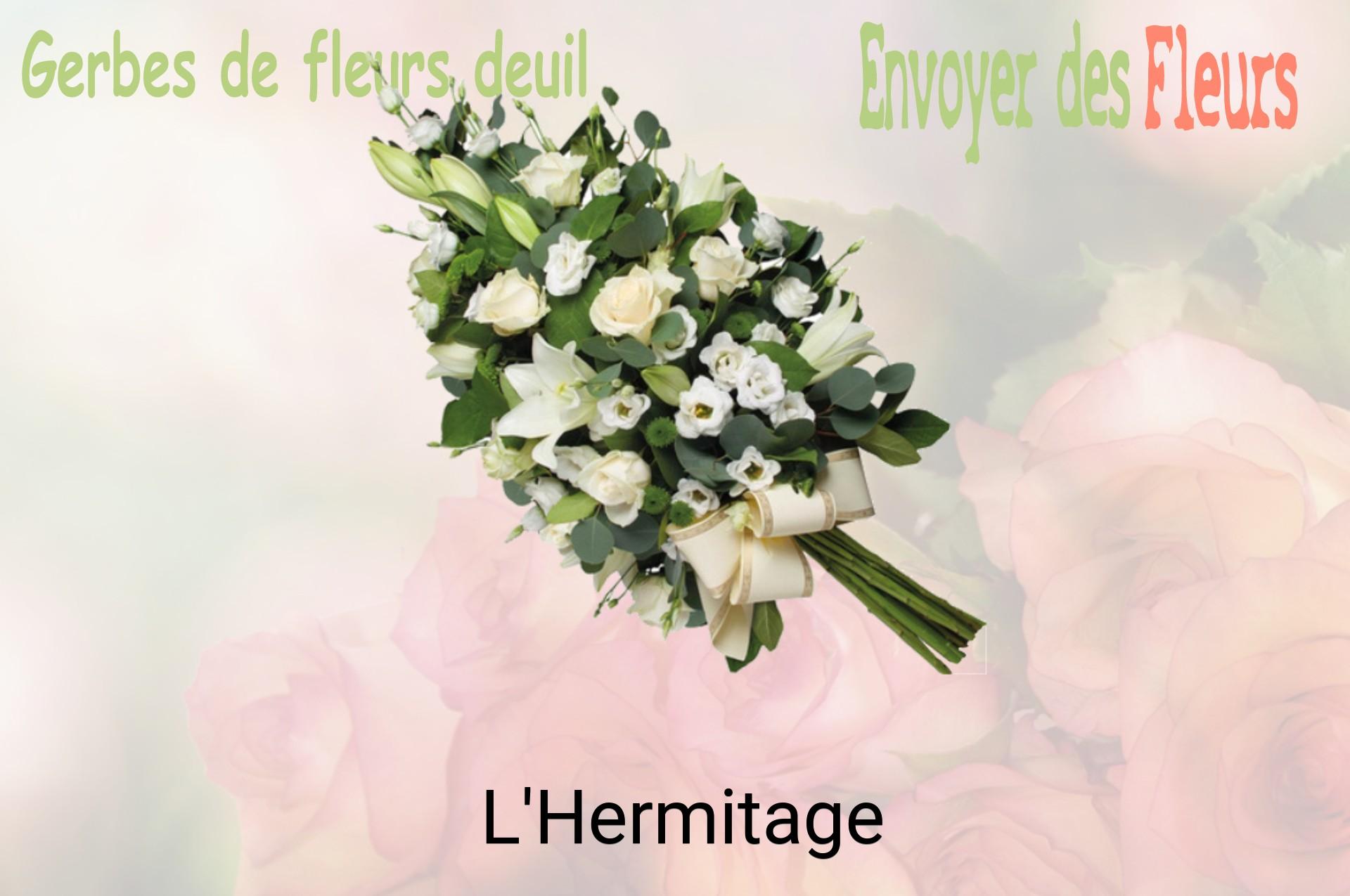 Gerbe de fleurs de deuil livrée à L'Hermitage